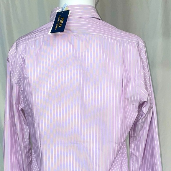 Polo by Ralph Lauren Purple Striped Casual Button Down Shirt - Picture 4 of 7